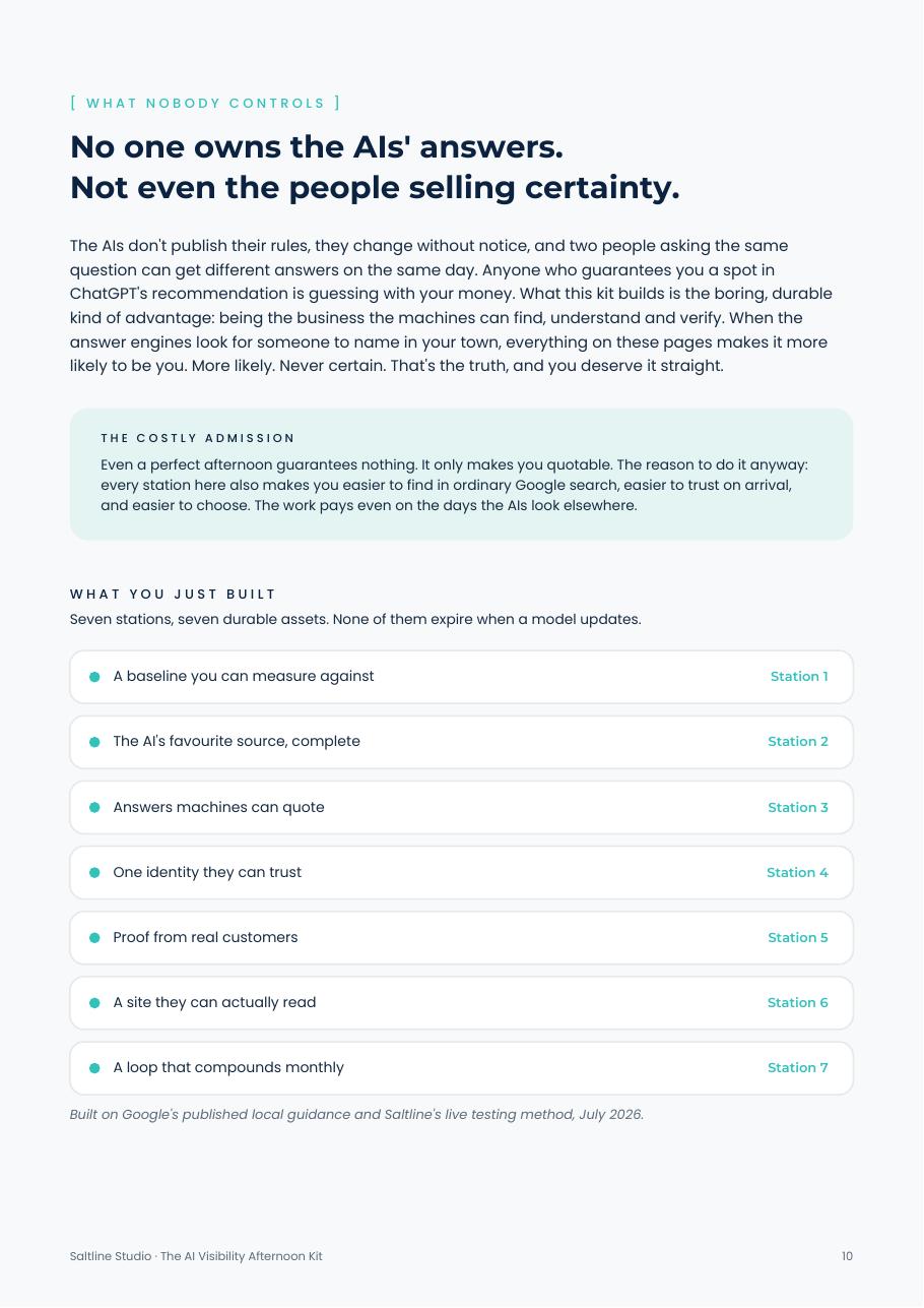 Kit page on what nobody controls about AI answers