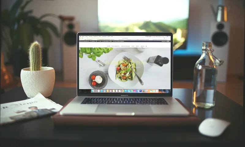 A small business website open on a laptop